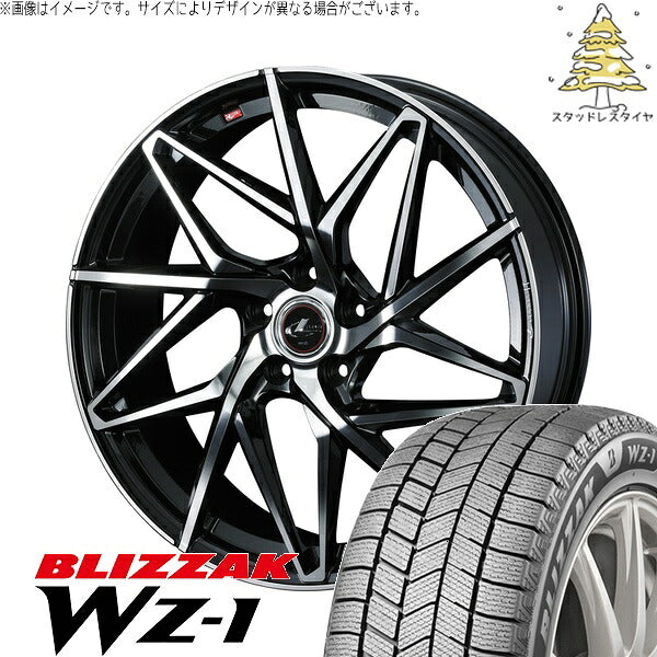 ブリヂストン ブリザック WZ-1 195/65R15 ＋ レオニス IT パールブラック/ミラーカット 15インチ 6J +50 5H114.3P スタッドレス・ホイール4本セット。1枚目。