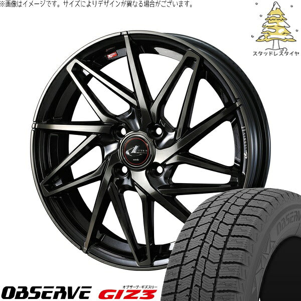 トーヨータイヤ オブザーブ GIZ3 175/60R16 ＋ レオニス IT パールブラックミラーカット/チタントップ 16インチ 5J +45 4H100P スタッドレス・ホイール4本セット。1枚目。