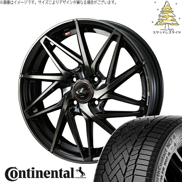 コンチネンタル ノースコンタクト NC7 185/60R15 ＋ レオニス IT パールブラックミラーカット/チタントップ 15インチ 5.5J +50 4H100P スタッドレス・ホイール4本セット。1枚目。