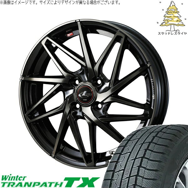トーヨータイヤ ウィンタートランパス TX 205/55R16 ＋ レオニス IT パールブラックミラーカット/チタントップ 16インチ 6J +42 4H100P スタッドレス・ホイール4本セット。1枚目。