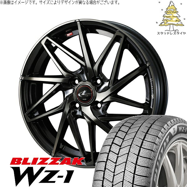 ブリヂストン ブリザック WZ-1 185/65R15 ＋ レオニス IT パールブラックミラーカット/チタントップ 15インチ 5.5J +50 4H100P スタッドレス・ホイール4本セット。1枚目。