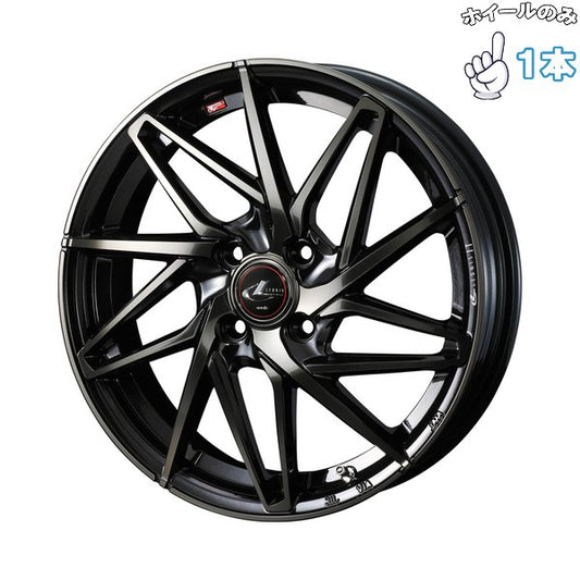 14インチ アルミホイール 4穴100 | ウェッズ レオニス IT パールブラックミラーカット/チタントップ 5.5J 1本