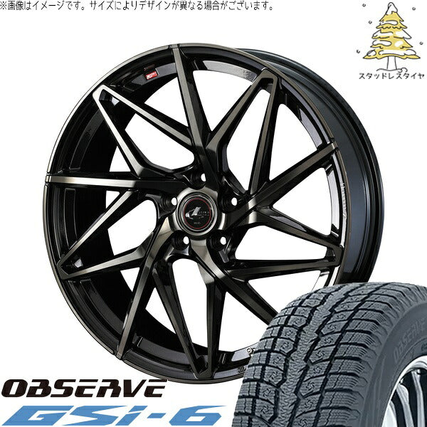 トーヨータイヤ オブザーブ Gsi-6 225/65R17 ＋ レオニス IT パールブラックミラーカット/チタントップ 17インチ 7J +47 5H100P スタッドレス・ホイール4本セット。1枚目。