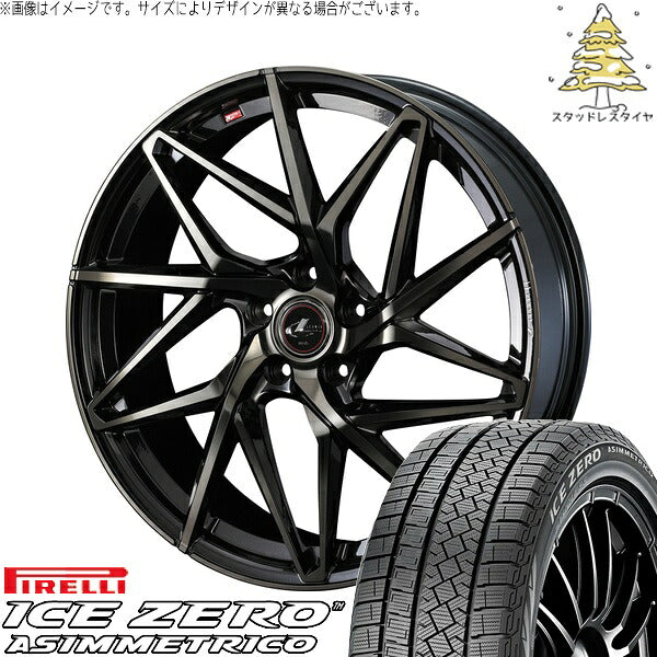 ピレリ アイスゼロアシンメトリコ 215/50R17 ＋ レオニス IT パールブラックミラーカット/チタントップ 17インチ 7J +42 5H114.3P スタッドレス・ホイール4本セット。1枚目。