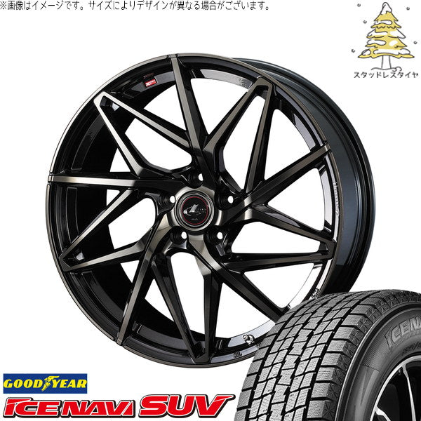 グッドイヤー アイスナビ SUV 235/55R19 ＋ レオニス IT パールブラックミラーカット/チタントップ 19インチ 8J +43 5H114.3P スタッドレス・ホイール4本セット。1枚目。