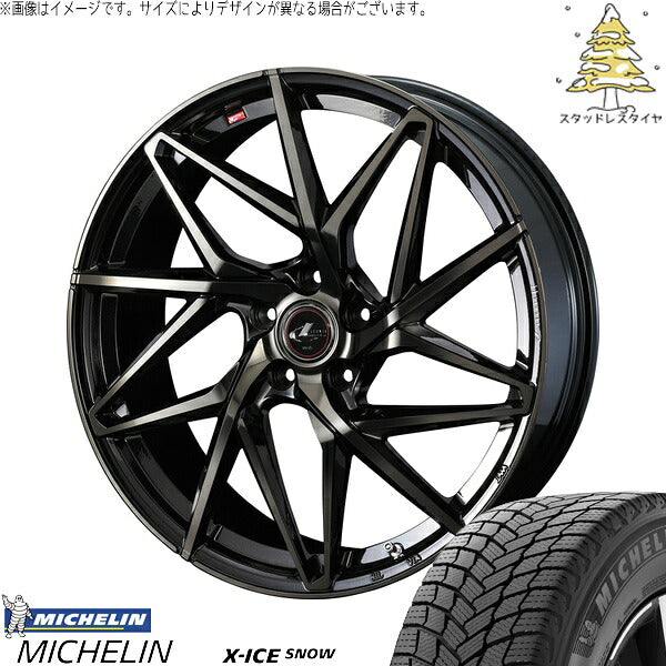 ミシュラン エックスアイス スノー 245/40R19 ＋ レオニス IT パールブラックミラーカット/チタントップ 19インチ 8J +35 5H114.3P スタッドレス・ホイール4本セット。1枚目。