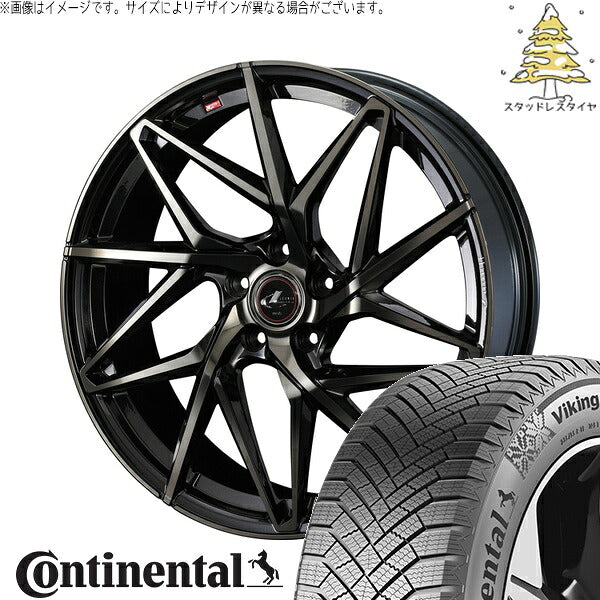 コンチネンタル バイキングコンタクト8 215/60R16 ＋ レオニス IT パールブラックミラーカット/チタントップ 16インチ 6.5J +40 5H114.3P スタッドレス・ホイール4本セット。1枚目。