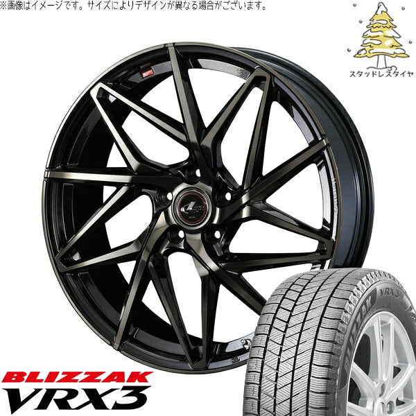 ブリヂストン ブリザック VRX3 215/50R18 ＋ レオニス IT パールブラックミラーカット/チタントップ 18インチ 8J +42 5H114.3P スタッドレス・ホイール4本セット。1枚目。
