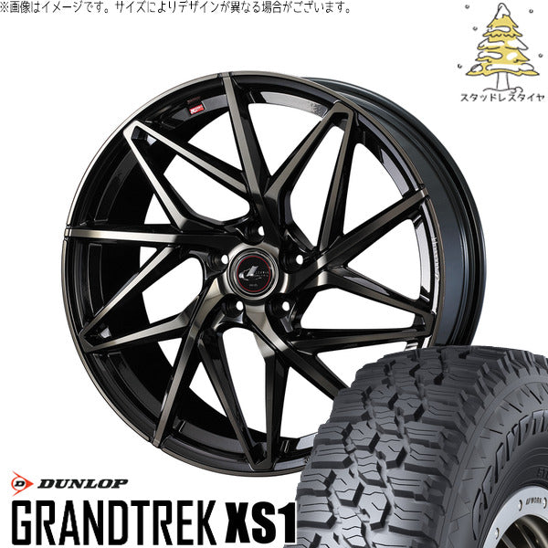 ダンロップ グラントレック XS1 215/70R16 ＋ レオニス IT パールブラックミラーカット/チタントップ 16インチ 6.5J +40 5H114.3P スタッドレス・ホイール4本セット。1枚目。