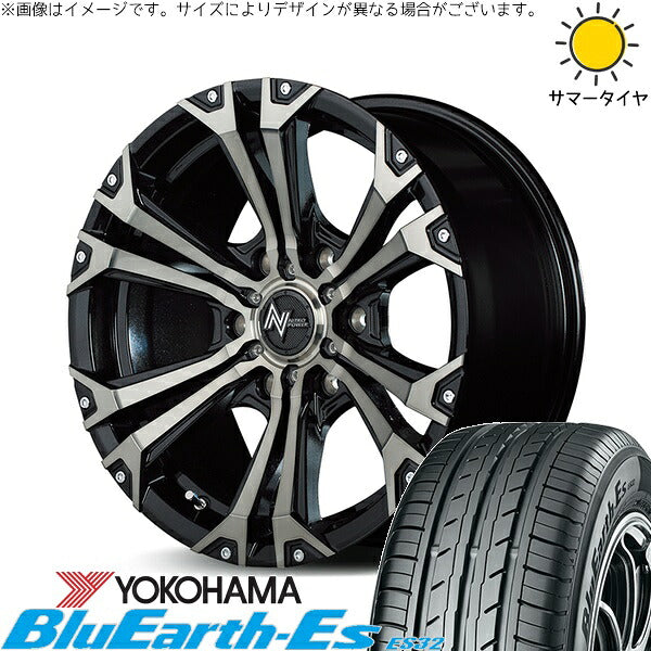 ヨコハマタイヤ ブルーアース ES32 215/70R15 ＋ ナイトロパワー ジャベリン メタリックポリッシュ/ブラッククリア/ピアスミルド 15インチ 6J +33 6H139.7P サマー・ホイール4本セット。1枚目。