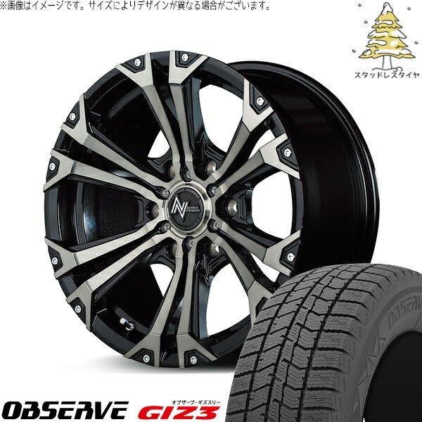 トーヨータイヤ オブザーブ GIZ3 215/70R15 ＋ ナイトロパワー ジャベリン メタリックポリッシュ/ブラッククリア/ピアスミルド 15インチ 6J +33 6H139.7P スタッドレス・ホイール4本セット。1枚目。