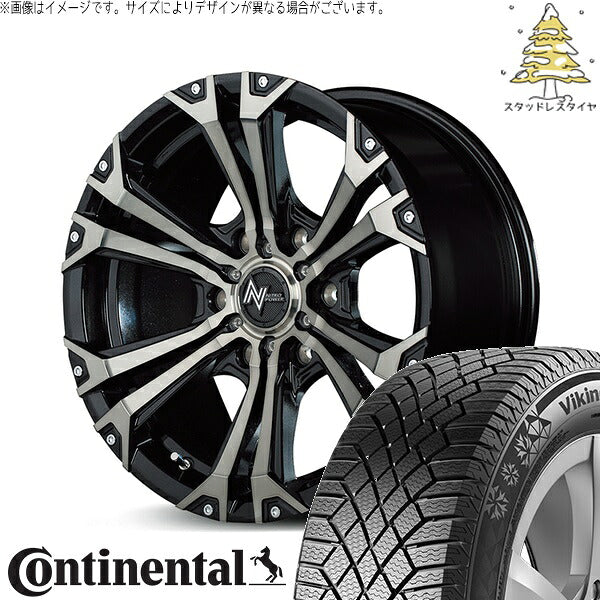 コンチネンタル バイキングコンタクト7 215/70R16 ＋ ナイトロパワー ジャベリン メタリックポリッシュ/ブラッククリア/ピアスミルド 16インチ 6.5J +38 6H139.7P スタッドレス・ホイール4本セット。1枚目。