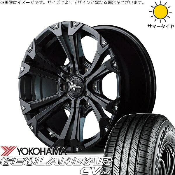 ヨコハマタイヤ ジオランダーCV G058 215/65R16 ＋ ナイトロパワー ジャベリン セミグロスブラック/ピアスミルド 16インチ 6.5J +38 6H139.7P サマー・ホイール4本セット。1枚目。
