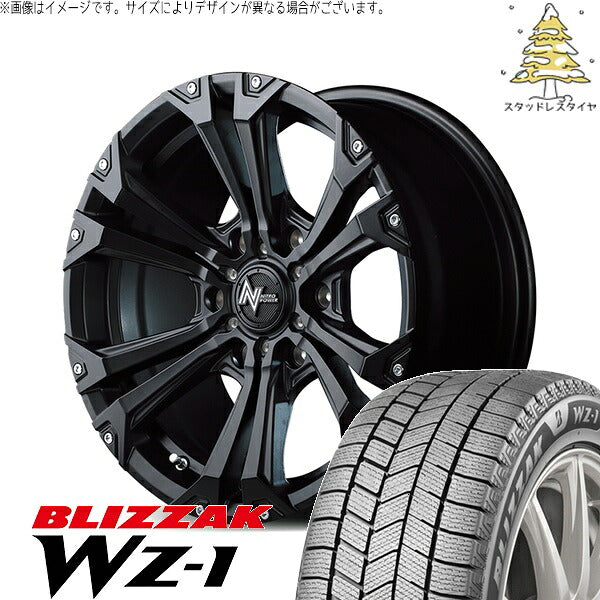 ブリヂストン ブリザック WZ-1 215/65R16 ＋ ナイトロパワー ジャベリン セミグロスブラック/ピアスミルド 16インチ 6.5J +38 6H139.7P スタッドレス・ホイール4本セット。1枚目。