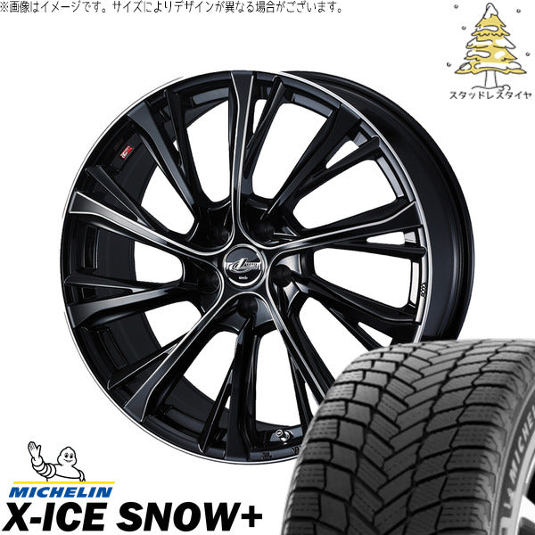ミシュラン エックスアイス スノー+ 235/60R18 ＋ レオニス JG ブラック/SCマシニング 18インチ 8J +42 5H114.3P スタッドレス・ホイール4本セット。1枚目。