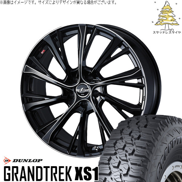 ダンロップ グラントレック XS1 215/70R16 ＋ レオニス JG ブラック/SCマシニング 16インチ 6.5J +40 5H114.3P スタッドレス・ホイール4本セット。1枚目。