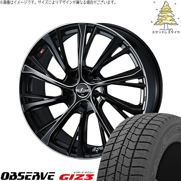 トーヨータイヤ オブザーブ GIZ3 205/60R16 ＋ レオニス JG ブラック/SCマシニング 16インチ 6.5J +47 5H114.3P スタッドレス・ホイール4本セット。1枚目。