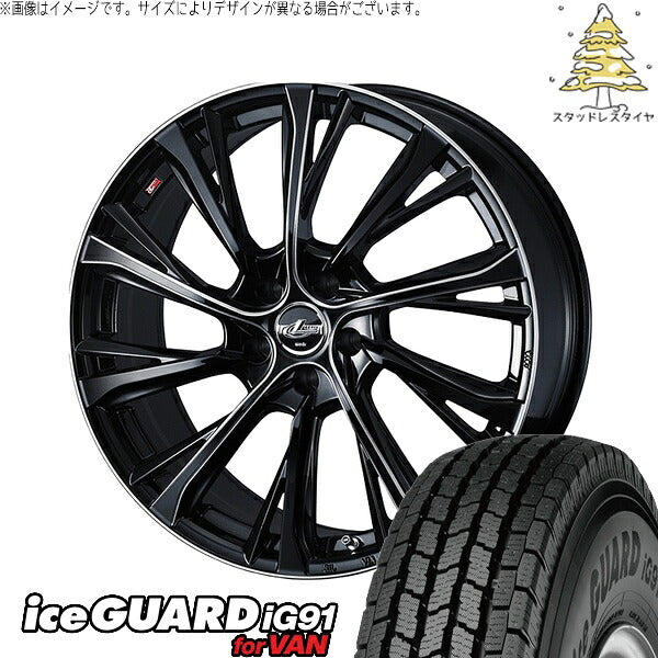 ヨコハマタイヤ アイスガード91 IG91 225/70R16 ＋ レオニス JG ブラック/SCマシニング 16インチ 6.5J +47 5H114.3P スタッドレス・ホイール4本セット。1枚目。