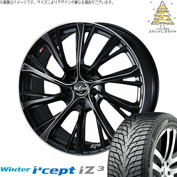 ハンコック ウィンターアイセプト IZ3 W636 215/65R16 ＋ レオニス JG ブラック/SCマシニング 16インチ 6.5J +40 5H114.3P スタッドレス・ホイール4本セット。1枚目。