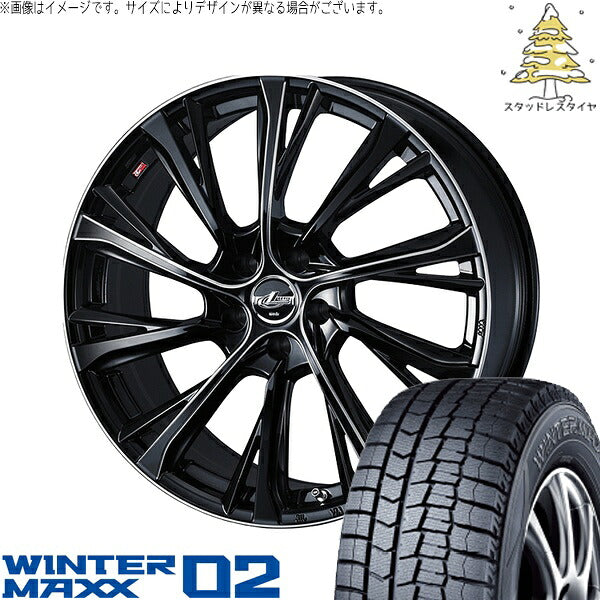 ダンロップ ウィンターマックス02 225/40R18 ＋ レオニス JG ブラック/SCマシニング 18インチ 8J +42 5H114.3P スタッドレス・ホイール4本セット。1枚目。