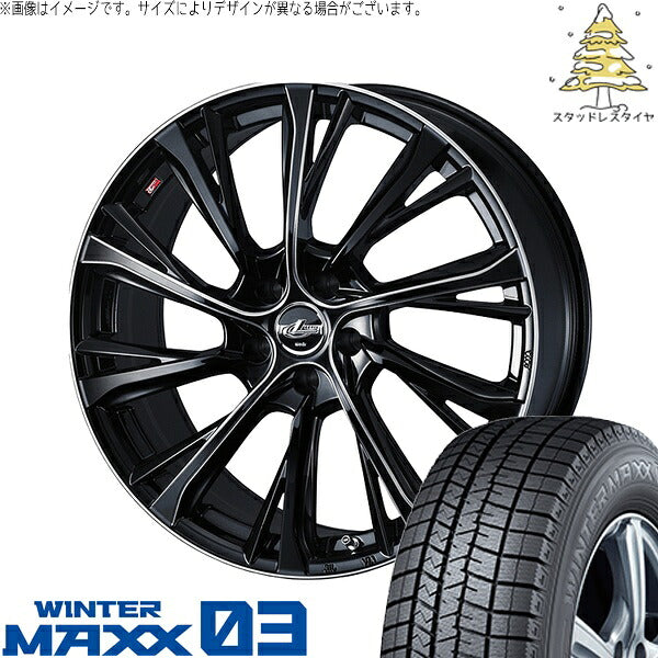 ダンロップ ウィンターマックス03 215/40R18 ＋ レオニス JG ブラック/SCマシニング 18インチ 8J +42 5H114.3P スタッドレス・ホイール4本セット。1枚目。