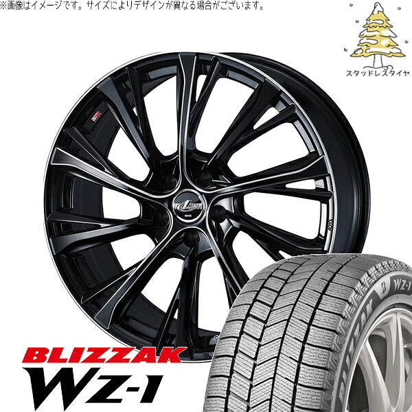 ブリヂストン ブリザック WZ-1 225/40R18 ＋ レオニス JG ブラック/SCマシニング 18インチ 7J +47 5H114.3P スタッドレス・ホイール4本セット。1枚目。