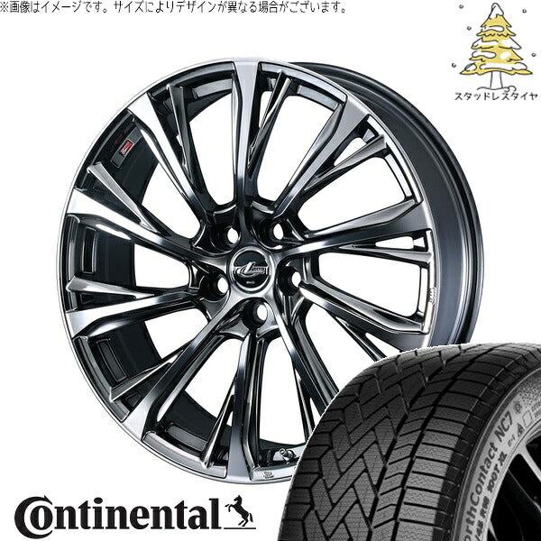 コンチネンタル ノースコンタクト NC7 225/55R19 ＋ レオニス JG ブラックメタルコート/ミラーカット 19インチ 7J +39 5H120P スタッドレス・ホイール4本セット。1枚目。