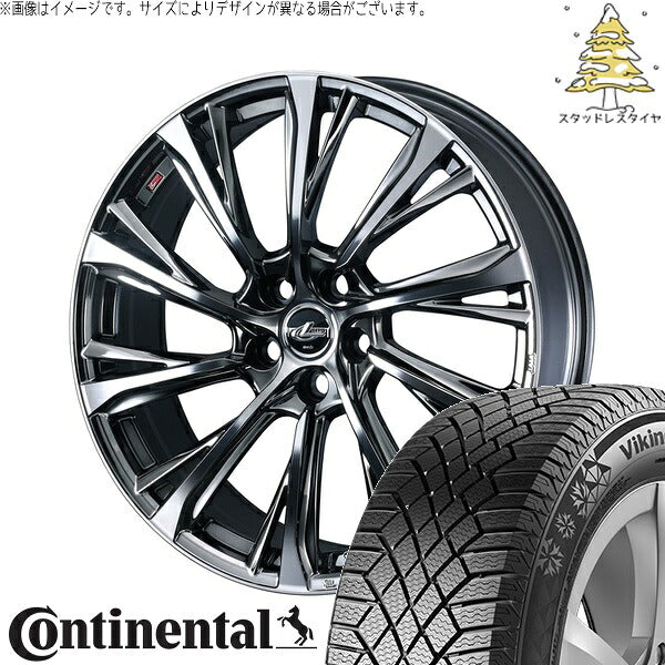 コンチネンタル バイキングコンタクト7 205/55R17 ＋ レオニス JG ブラックメタルコート/ミラーカット 17インチ 7J +47 5H114.3P スタッドレス・ホイール4本セット。1枚目。
