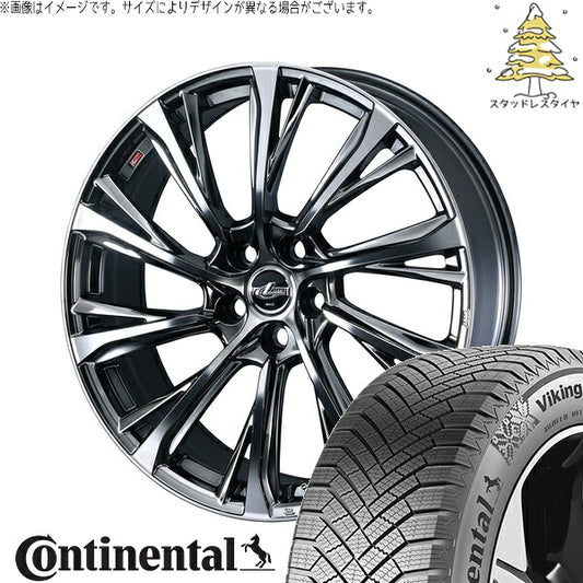 コンチネンタル バイキングコンタクト8 245/35R19 ＋ レオニス JG ブラックメタルコート/ミラーカット 19インチ 8J +43 5H114.3P スタッドレス・ホイール4本セット。1枚目。