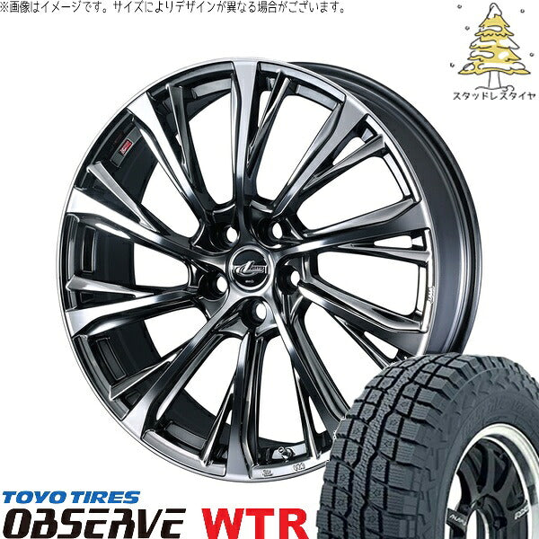トーヨータイヤ オブザーブ W/T-R 245/65R17 ＋ レオニス JG ブラックメタルコート/ミラーカット 17インチ 7J +42 5H114.3P スタッドレス・ホイール4本セット。1枚目。
