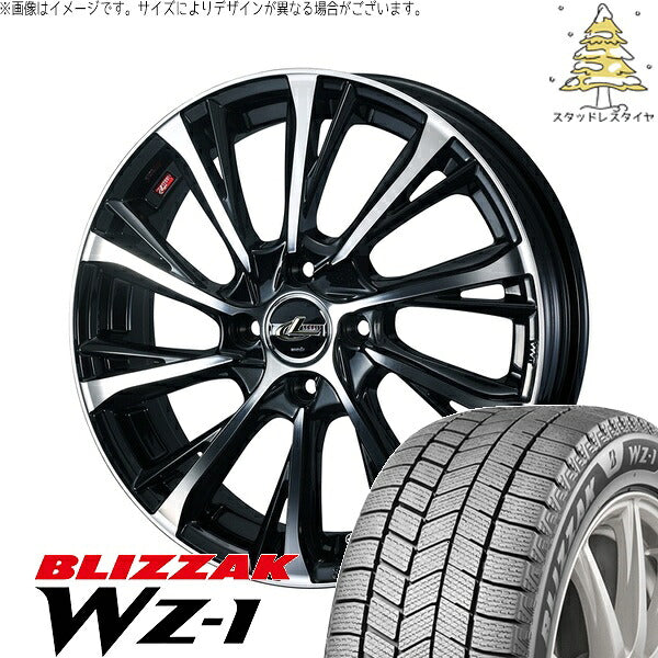ブリヂストン ブリザック WZ-1 175/65R15 ＋ レオニス JG パールブラック/ミラーカット 15インチ 4.5J +45 4H100P スタッドレス・ホイール4本セット。1枚目。