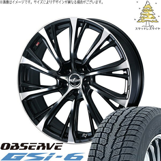 トーヨータイヤ オブザーブ Gsi-6 235/65R17 ＋ レオニス JG パールブラック/ミラーカット 17インチ 7J +42 5H114.3P スタッドレス・ホイール4本セット。1枚目。