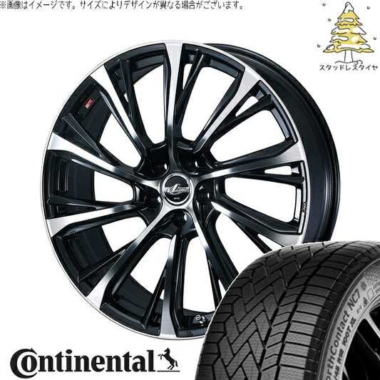 コンチネンタル ノースコンタクト NC7 225/60R17 ＋ レオニス JG パールブラック/ミラーカット 17インチ 7J +42 5H114.3P スタッドレス・ホイール4本セット。1枚目。