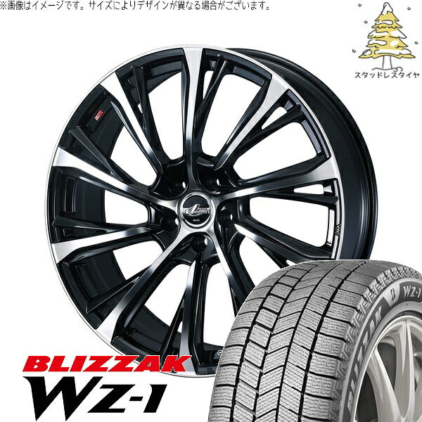 ブリヂストン ブリザック WZ-1 195/60R17 ＋ レオニス JG パールブラック/ミラーカット 17インチ 6.5J +39 5H114.3P スタッドレス・ホイール4本セット。1枚目。