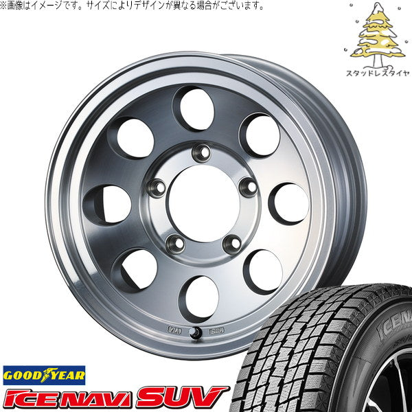 グッドイヤー アイスナビ SUV 215/70R16 ＋ ジムライン タイプ2 ポリッシュ 16インチ 7J +38 5H114.3P スタッドレス・ホイール4本セット。1枚目。