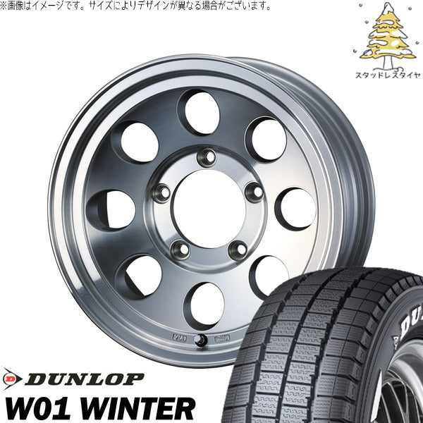 ダンロップ W01 WINTER 215/65R16 ＋ ジムライン タイプ2 ポリッシュ 16インチ 7J +38 5H114.3P スタッドレス・ホイール4本セット。1枚目。