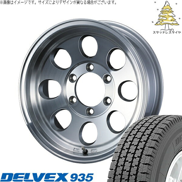 トーヨータイヤ デルベックス 935 195/80R15 ＋ ジムライン タイプ2 ポリッシュ 15インチ 6J ±0 5H139.7P スタッドレス・ホイール4本セット。1枚目。