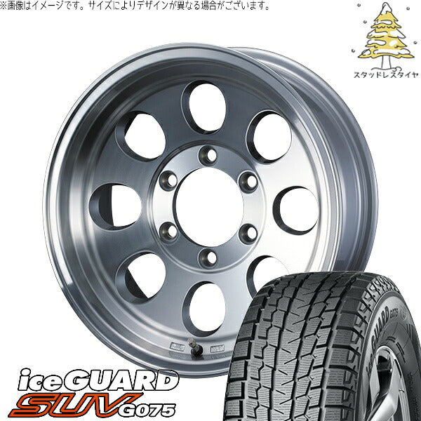 ヨコハマタイヤ アイスガード SUV G075 6.50R16 ＋ ジムライン タイプ2 ポリッシュ 16インチ 5.5J +22 5H139.7P スタッドレス・ホイール4本セット。1枚目。