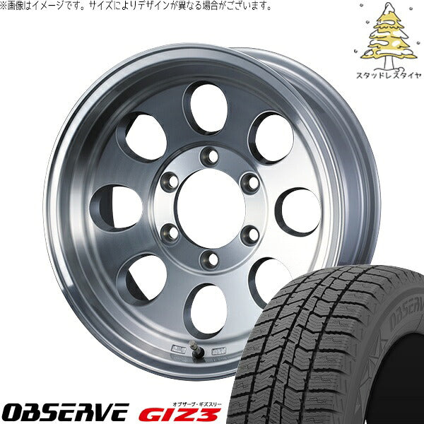 トーヨータイヤ オブザーブ GIZ3 195/65R16 ＋ ジムライン タイプ2 ポリッシュ 16インチ 7J +38 5H114.3P スタッドレス・ホイール4本セット。1枚目。