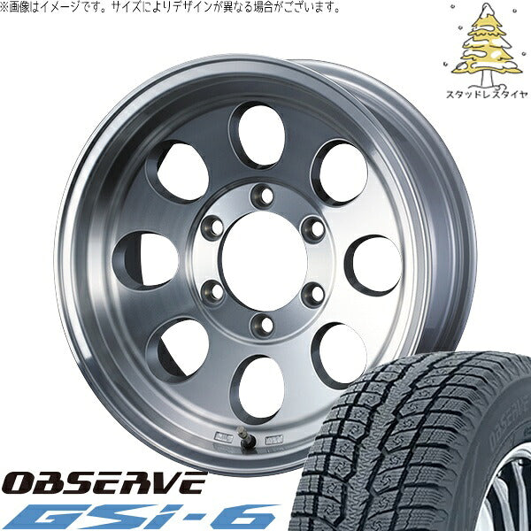 トーヨータイヤ オブザーブ Gsi-6 175/80R16 ＋ ジムライン タイプ2 ポリッシュ 16インチ 7J +38 5H114.3P スタッドレス・ホイール4本セット。1枚目。