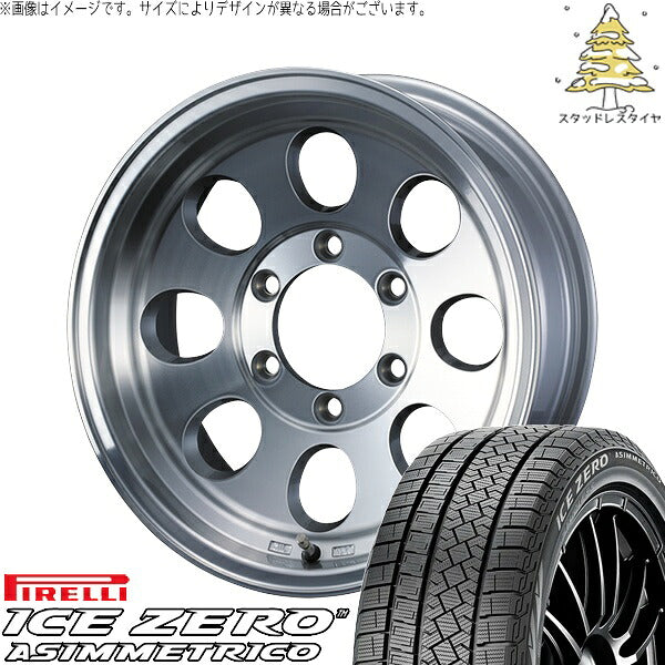 ピレリ アイスゼロアシンメトリコ 205/65R16 ＋ ジムライン タイプ2 ポリッシュ 16インチ 7J +38 5H114.3P スタッドレス・ホイール4本セット。1枚目。