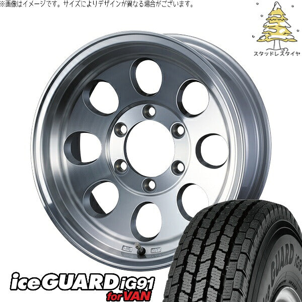 ヨコハマタイヤ アイスガード91 IG91 225/75R16 ＋ ジムライン タイプ2 ポリッシュ 16インチ 6J -5 5H139.7P スタッドレス・ホイール4本セット。1枚目。