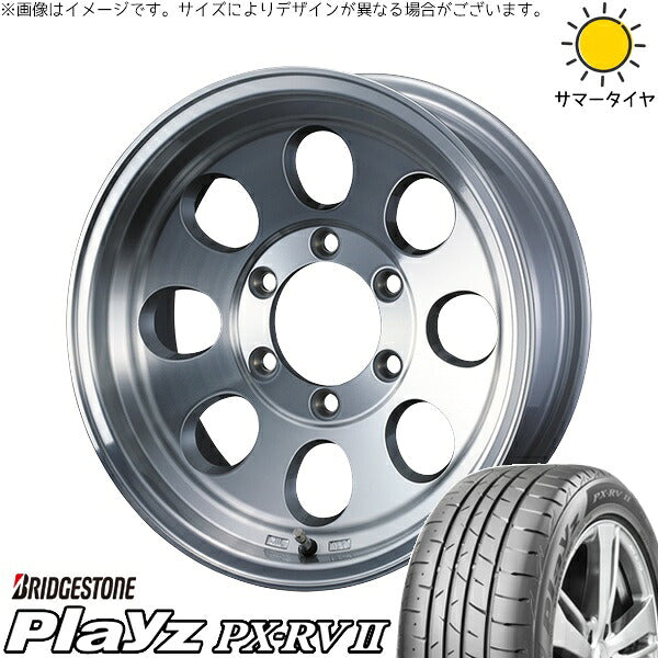 ブリヂストン プレイズ PX-RV2 205/65R16 ＋ ジムライン タイプ2 ポリッシュ 16インチ 7J +38 5H114.3P サマー・ホイール4本セット。1枚目。