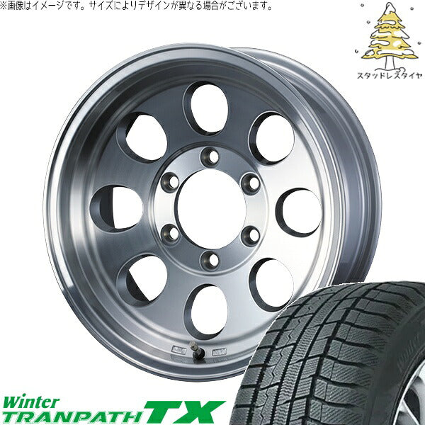 トーヨータイヤ ウィンタートランパス TX 215/70R15 ＋ ジムライン タイプ2 ポリッシュ 15インチ 6J ±0 5H139.7P スタッドレス・ホイール4本セット。1枚目。