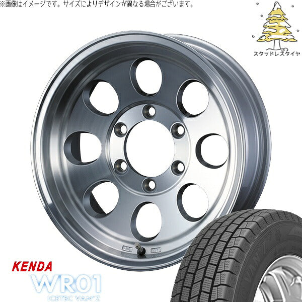 ケンダ アイステックバン WR01 195/80R15 ＋ ジムライン タイプ2 ポリッシュ 15インチ 6J ±0 5H139.7P スタッドレス・ホイール4本セット。1枚目。