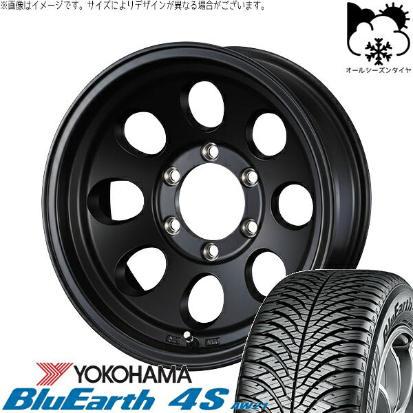ヨコハマタイヤ ブルーアース4S AW21 215/70R16 ＋ ジムライン タイプ2 マットブラック 16インチ 7J +38 5H114.3P オールシーズン・ホイール4本セット。1枚目。
