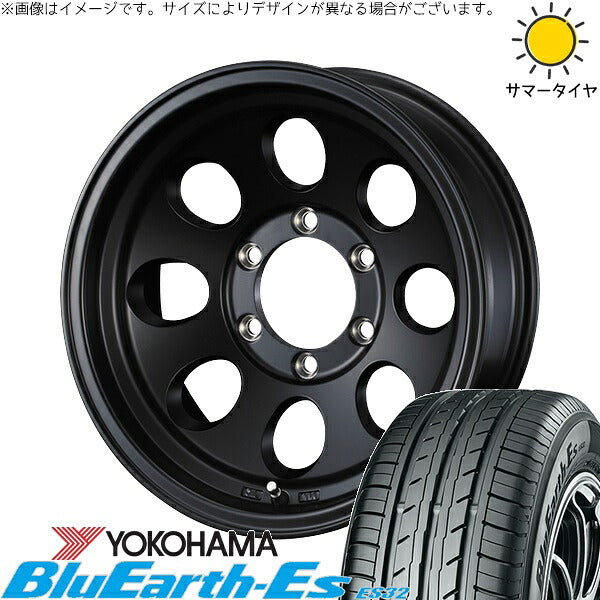 ヨコハマタイヤ ブルーアース ES32 205/65R16 ＋ ジムライン タイプ2 マットブラック 16インチ 7J +38 5H114.3P サマー・ホイール4本セット。1枚目。