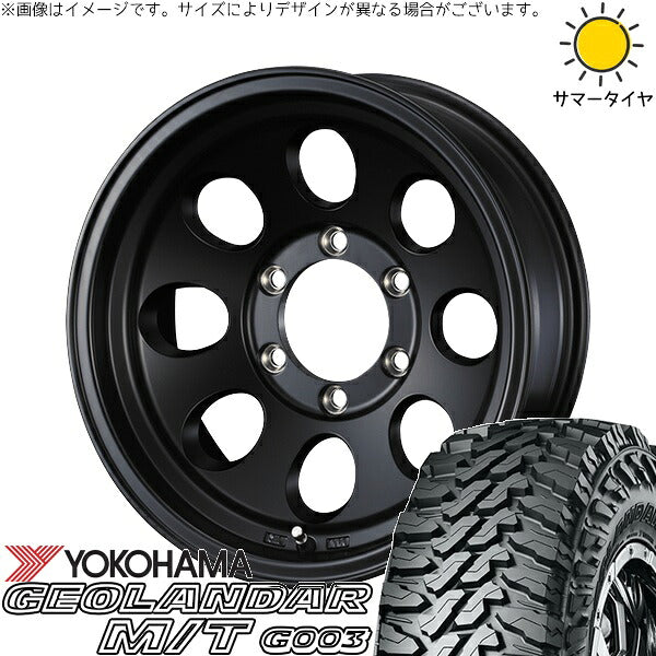 ヨコハマタイヤ ジオランダー M/T G003 215/70R16 ＋ ジムライン タイプ2 マットブラック 16インチ 7J +38 5H114.3P サマー・ホイール4本セット。1枚目。
