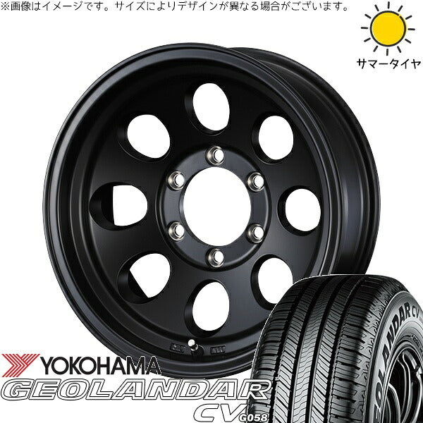 ヨコハマタイヤ ジオランダーCV G058 235/70R16 ＋ ジムライン タイプ2 マットブラック 16インチ 7J +38 5H114.3P サマー・ホイール4本セット。1枚目。