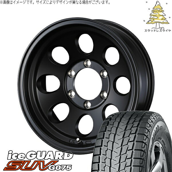 ヨコハマタイヤ アイスガード SUV G075 205/70R15 ＋ ジムライン タイプ2 マットブラック 15インチ 6J ±0 5H139.7P スタッドレス・ホイール4本セット。1枚目。